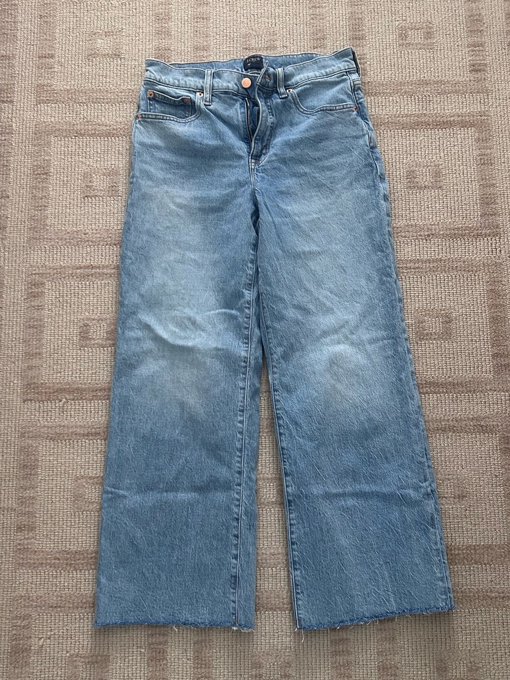 J. Crew Light Blue Wide-Leg High-Rise Cropped Jeans